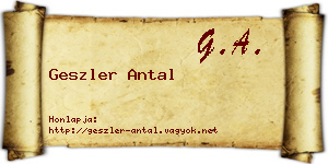 Geszler Antal névjegykártya